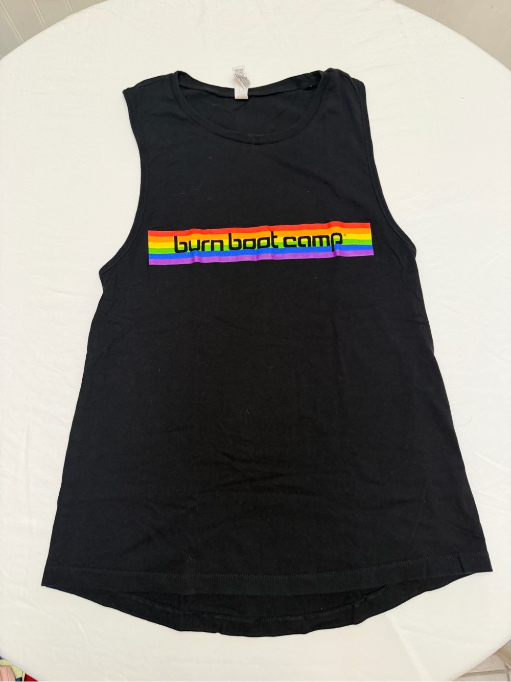 Burn Boot Camp Women's Black Rainbow Muscle Tee